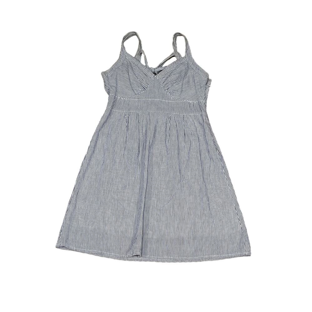 Criss Cross Chambray‎ Seersucker Dress, Size M, KB64